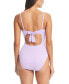 Фото #2 товара Women's Pucker Up Textured Keyhole-Cutout Swimsuit, Created for Macy's