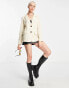 Noisy May Petite oversized blazer in cream