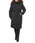 ფოტო #1 პროდუქტის Women's Plus Size Belted Hooded Puffer Coat