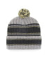Фото #2 товара Men's Graphite, Black New Orleans Saints Rexford Cuffed Knit Hat with Pom