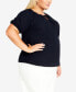 ფოტო #2 პროდუქტის Plus Size Brittany V-neck Top