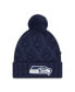 Фото #1 товара Big Girls College Navy Seattle Seahawks Toasty Cuffed Knit Hat with Pom