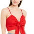 Фото #1 товара Aqua 252983 Womens Cotton Blend Tie-Front Bralette Red Cami Top Size S