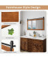 Фото #4 товара Farmhouse Bathroom Wall Mounted Mirror 40'' x 26'' Explosion-proof Fir Wood Frame