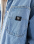 Vans drill chore denim jacket in washed blue with sherpa