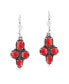 Фото #2 товара Sterling Silver and Genuine Gemstone Lever Back Earrings