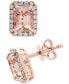 ფოტო #1 პროდუქტის EFFY® Morganite (1-7/8 ct. t.w.) & Diamond (1/4 ct. t.w.) Halo Stud Earrings in 14k Rose Gold