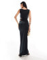 ASOS DESIGN sleeveless cut out waist maxi dress in black