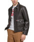 Фото #3 товара Men's Faux Leather Snap-Front Water-Resistant Jacket