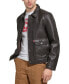 Men's Faux Leather Snap-Front Water-Resistant Jacket