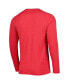 ფოტო #2 პროდუქტის Men's Heathered Red Chicago Bulls Left Chest Henley Raglan Long Sleeve T-shirt