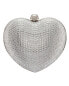 ფოტო #1 პროდუქტის Amorie Crystal Embellished Heart Minaudiere Clutch