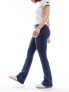 Stradivarius flare legging with fold over waist in navy