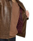 Men's Faux Leather Laydown Collar Jacket