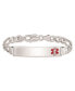 ფოტო #2 პროდუქტის Sterling Silver Rhodium-plated Medical ID Figaro Link Bracelet