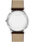 ფოტო #3 პროდუქტის Men's Museum Classic Swiss Quartz Brown Leather Watch 40mm