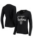 Фото #1 товара Women's Black Las Vegas Raiders Post Season Long Sleeve V-Neck T-shirt