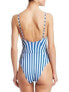 WeWoreWhat 256150 Women Danielle Striped One Piece Swimsuit Size Large