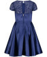 ფოტო #2 პროდუქტის Big Girls Lace and Satin Party Short Sleeve Dress