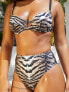 Фото #4 товара Wolf & Whistle x Malaika Terry Fuller Bust Exclusive mix and match underwire bikini top in tiger print