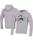 Men's Heather Gray Notre Dame Fighting Irish School Logo Raglan Long Sleeve Hoodie Performance T-shirt