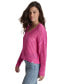 Фото #3 товара Women's V-Neck Open-Stitch Cotton Sweater