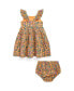 ფოტო #2 პროდუქტის Baby Girls Floral Ruffled Cotton Dress and Bloomer Set