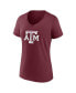 Women's Maroon Texas A&M Aggies Evergreen Logo V-Neck T-shirt