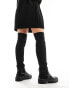 River Island wide fit knitted high leg boot in black