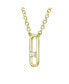Фото #2 товара 14K Gold Plated Baguette Cubic Zirconia Modern Necklace