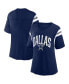 Women's Navy Dallas Cowboys Earned Stripes T-shirt