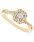 ფოტო #1 პროდუქტის Diamond Halo Twist Engagement Ring (1/4 ct. t.w.) in 14k Gold