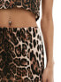 Фото #7 товара ASOS DESIGN co-ord mini skirt with split in leopard animal print