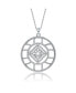 Фото #1 товара Sterling Silver Cubic Zirconia White Gold Plated Round Pave Pendnat