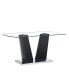 Фото #1 товара Ultramodern Luxury Glass Top Dining Table Plush Design, Supports 300 lbs