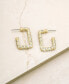 ფოტო #3 პროდუქტის 18k Gold-Plated Pavé-Studded Rectangle Hoop Earrings