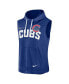 ფოტო #4 პროდუქტის Men's Royal Chicago Cubs Athletic Sleeveless Hooded T-shirt