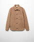 ფოტო #1 პროდუქტის Men's Pocket Detail Shearling Overshirt