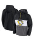 ფოტო #1 პროდუქტის Men's Black Pittsburgh Penguins Flagrant Foul Anorak Raglan Half-Zip Hoodie Jacket