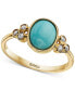 ფოტო #1 პროდუქტის EFFY® Turquoise & Diamond (1/10 ct. t.w.) Ring in 14k Gold