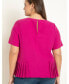 ფოტო #2 პროდუქტის Plus Size Pleated Hem Top