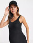 Flounce London Maternity ribbed midi dress in black