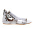 Фото #1 товара Bed Stu Sarabi F373047 Womens Gray Leather Zipper Strap Sandals Shoes