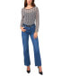 ფოტო #3 პროდუქტის Women's Sheer Layered-Look Flared-Sleeve Top