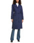 Ellen Tracy Diamond Quilted Trench Coat Women's Blue Xs