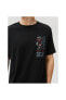 3sam10047hk 999 Siyah Erkek Pamuk Jersey Kısa Kollu O Yaka T-shirt
