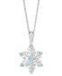 ფოტო #3 პროდუქტის Blue Topaz (3/8 ct. t.w.) and White Topaz (3/8 ct. t.w.) Snowflake Pendant Set in Sterling Silver