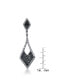 ფოტო #2 პროდუქტის Sterling Silver Black And White Gold Plated Kite Shape Drop Earrings