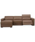 Nevio 115" 3-Pc. Leather Sectional with 1 Power Recliner, Headrests and Chaise, Created For Macy's