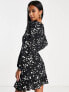 Nobody's Child Petite Serena mini tea dress in black heart print